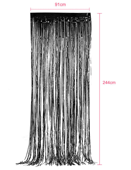 Cortină scintilantă neagră 244 x 91 cm