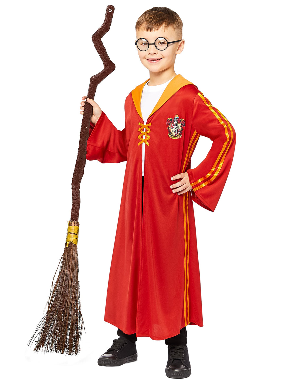 Robe de quidditch Harry Potter pour enfant rouge et jaune avec lunettes