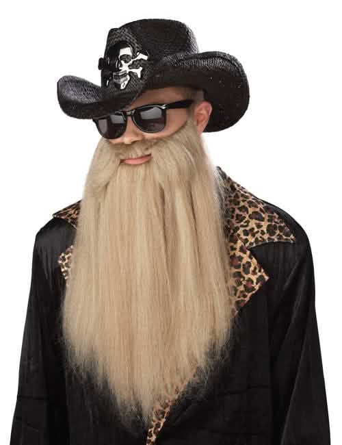 Barbe de rockeur pour homme blonde et longue
