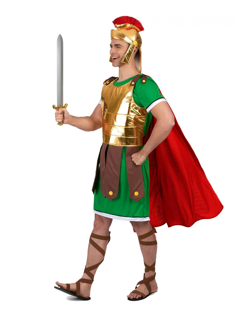 Vedere din profil a costumului de centurion roman pentru bărbat