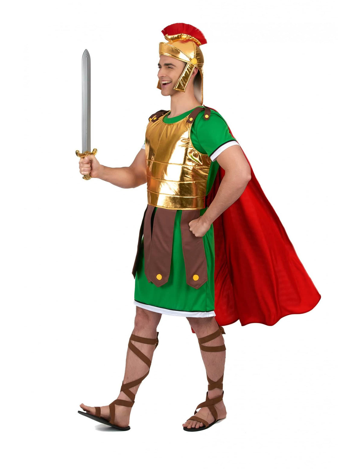 Vedere din profil a costumului de centurion roman pentru bărbat