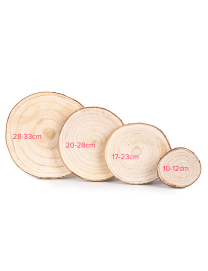 Comparaison des diamètres du rondin de bois naturel pour décoration