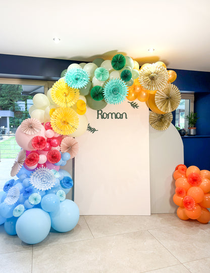 Rozetă din hârtie galbenă 40 cm a atârna