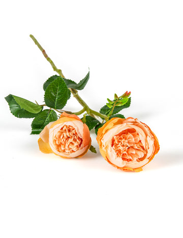 Trandafiri artificiali de piersici pe tulpini 46 cm pentru buchetul de mireasă