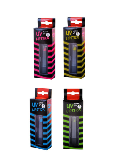 Rouge à lèvre effet UV pour adulte rose jaune bleu et vert