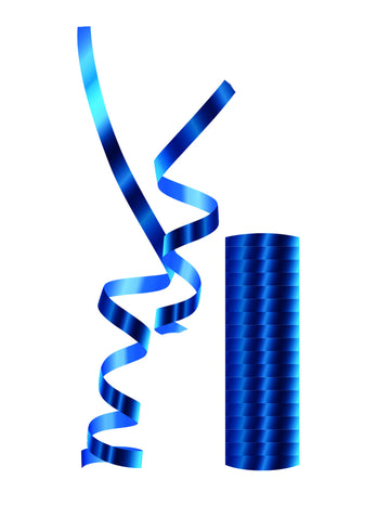 Rouleau de serpentins métalliques bleus brillant pour fête
