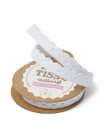 Bandă adezivă din dantelă albă