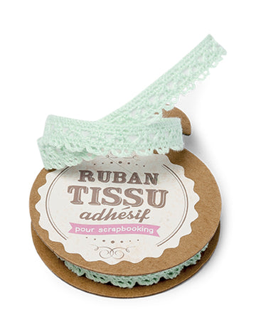 Bandă adezivă dantelată mentă 2m x 1cm 