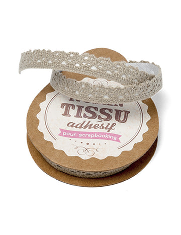 Bandă adezivă din dantelă Taupe 2 metri