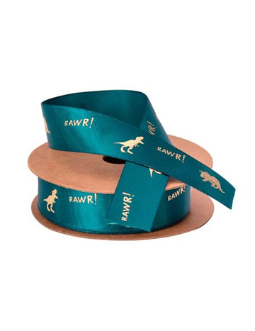 Dinosaur și RAWR Satin Panglică! Aur auriu de aur 1,9 cm x 10 m