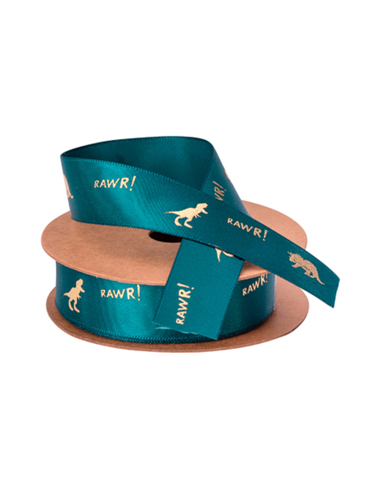 Dinosaur și RAWR Satin Panglică! Aur auriu de aur 1,9 cm x 10 m