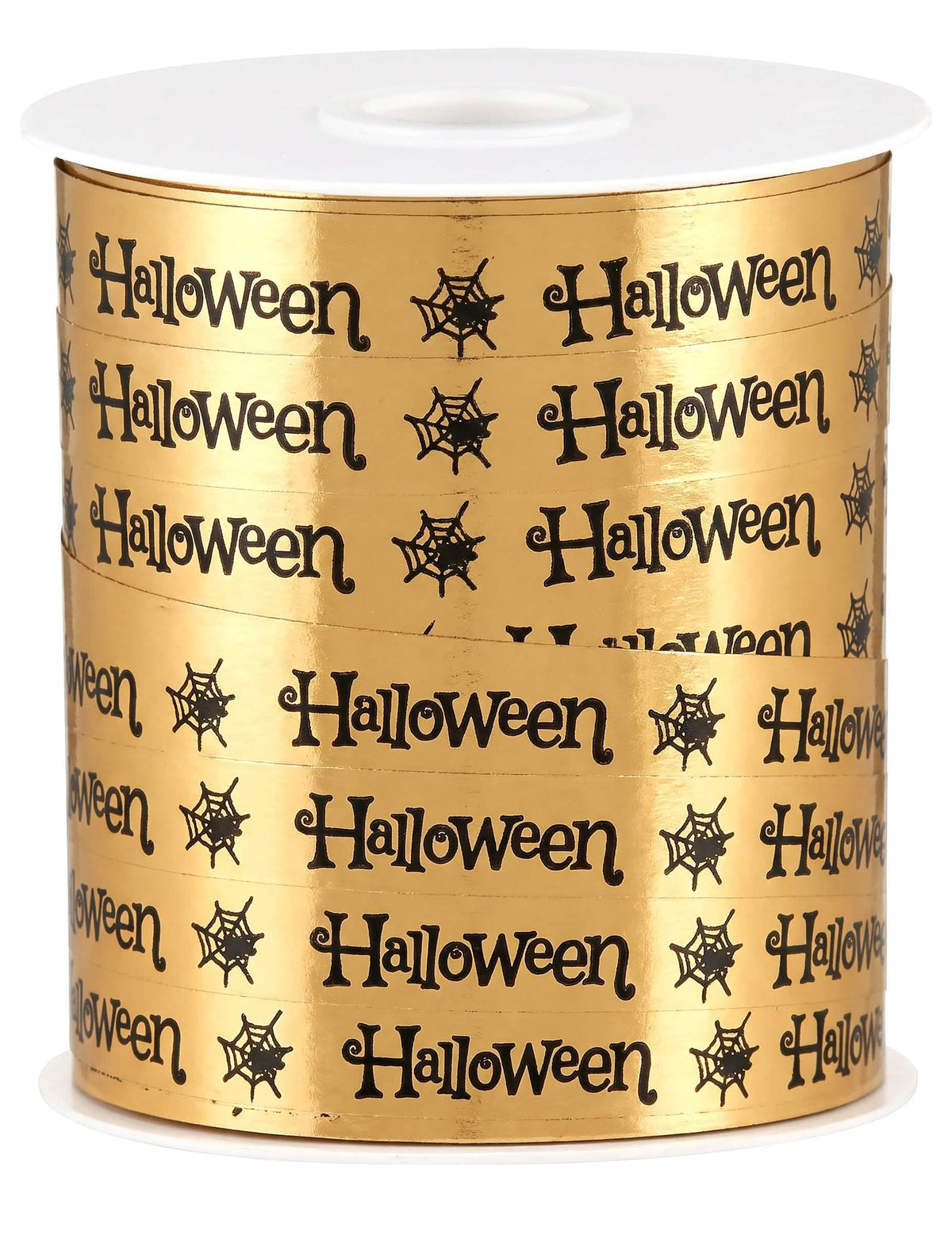 Panglică Halloween aurie 10 mm x 25 m