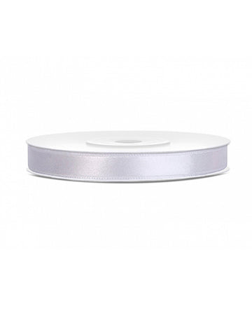 Panglică albă din satin 0,6 cm x 25 m