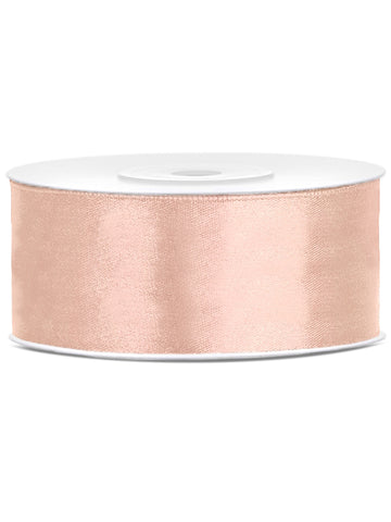 Panglică satinată piersică 2,5 cm x 25 m pentru nuntă 