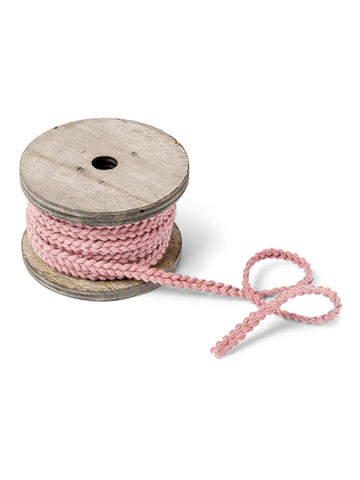 Ruban tressé en coton pour décoration vieux rose