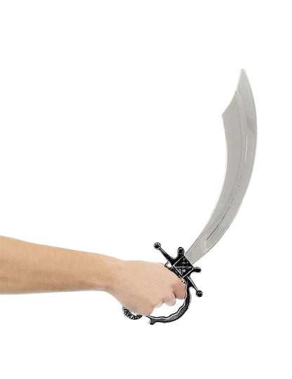 Sabre pirate pour adulte gris et noir en plastique