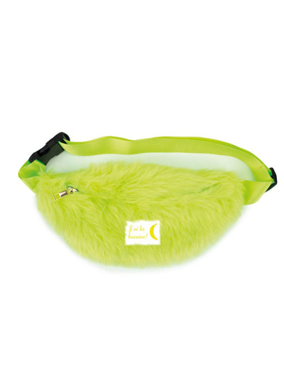 Sac banane à poils pour adulte jaune