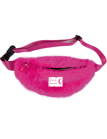 Borsetă roz cu blană