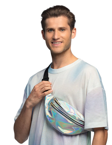 Geantă de banane holografice din argint