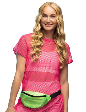 Geantă cu banane verzi fluo