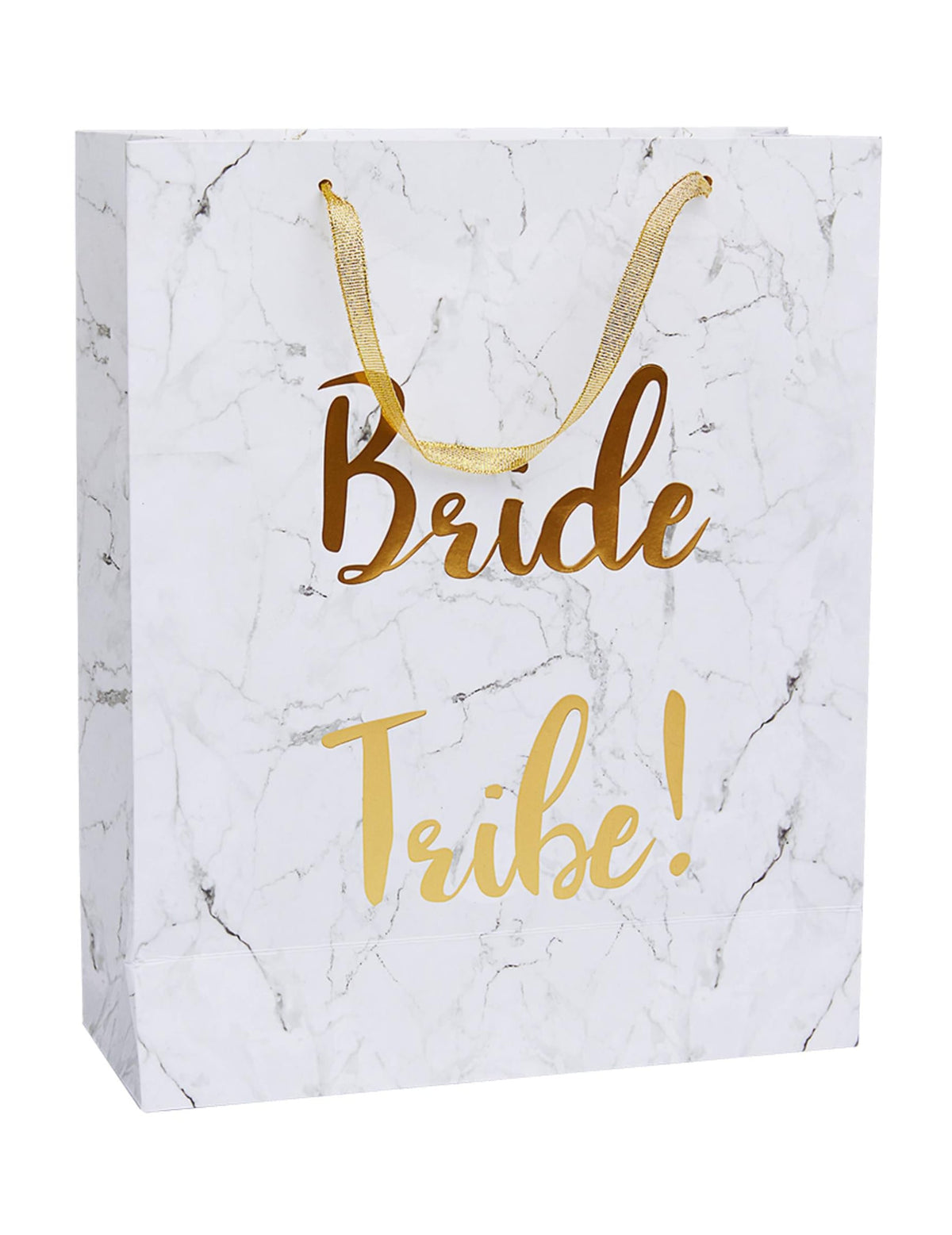 Sac cadeau Bride Tribe pour EVJF marbre blanc et doré