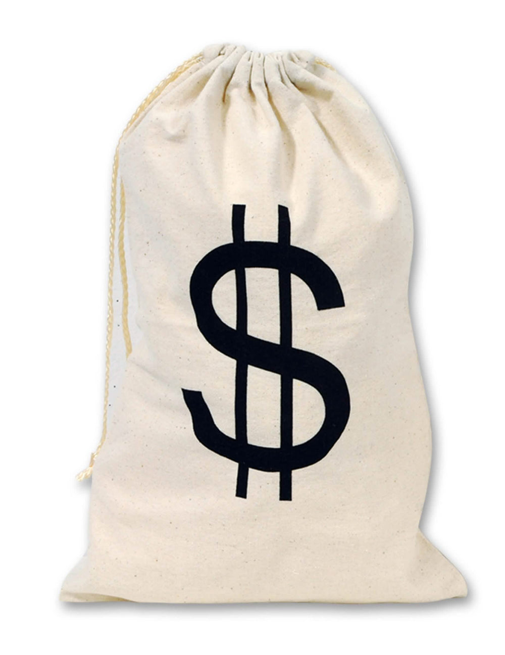 Sac din țesătură Dollars bej cu simbol dolar negru