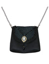 Sac gothique pour femme noir avec sequins et camée