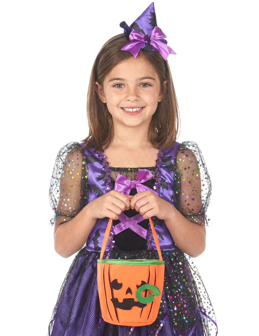 Sac halloween dovleac terifiant pentru copil portocaliu și verde