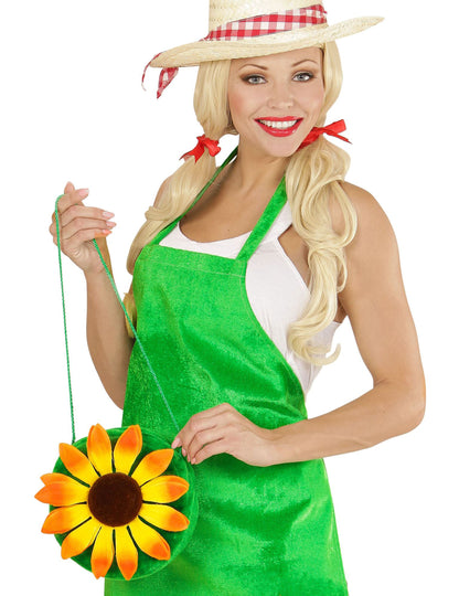 Geantă de hippie verde cu floare