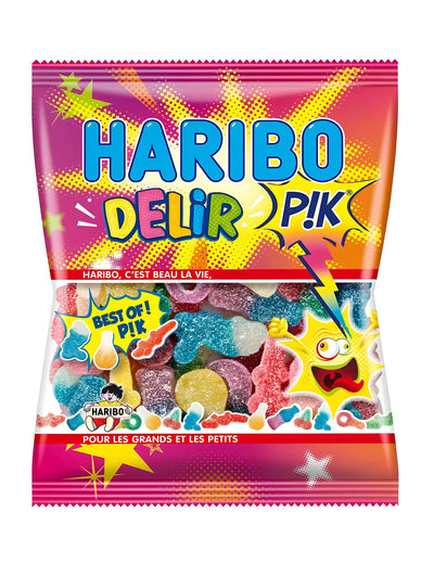 Sachet de bonbons Delir' Haribo pour enfant et adulte acidulés et multicolores