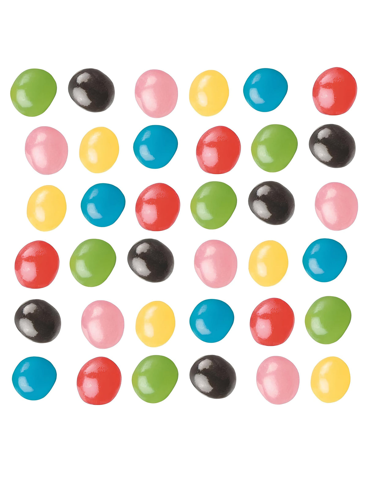 Détail des bonbons multicolores du sachet de bonbons Dragibus Haribo pour fête