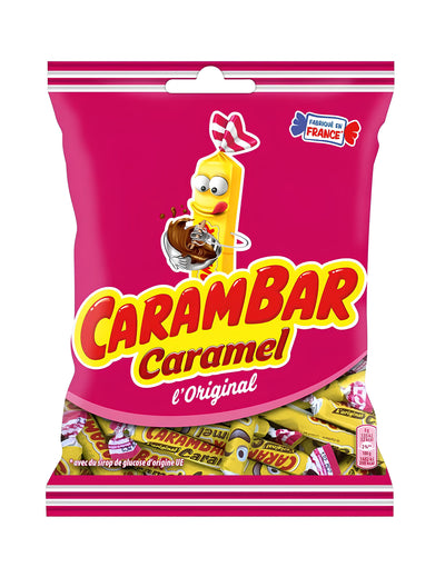 Sachet de bonbons Carambar caramel pour enfant et adulte rose et jaune