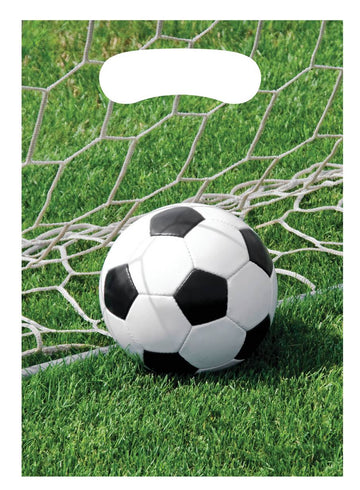 8 pungi cadou din plastic fotbal 16,5 x 22,8 cm 