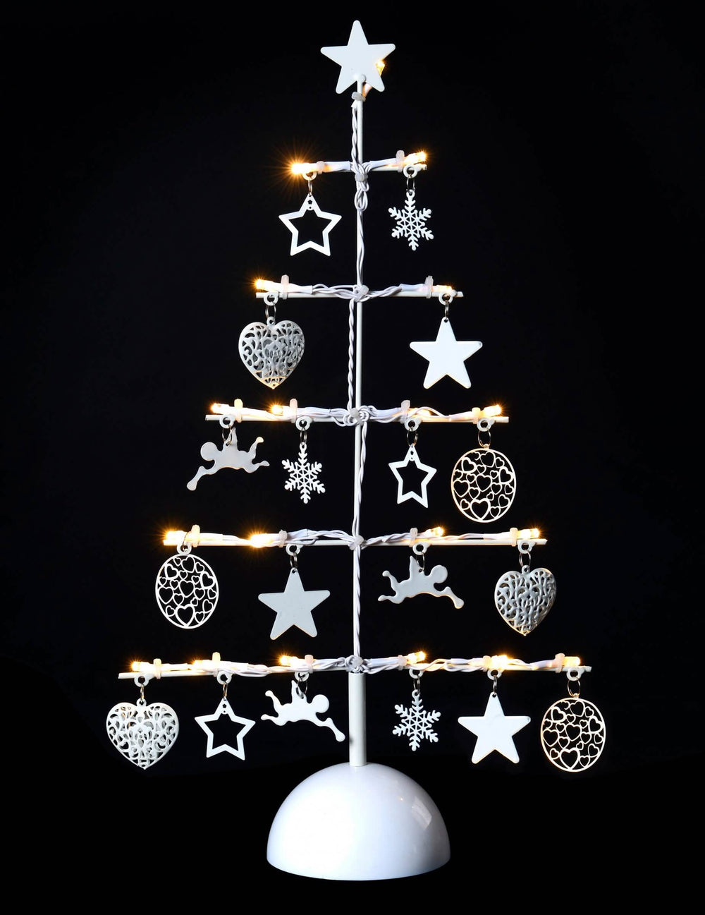 Decorațiune luminoasă pentru brad pentru casă alb cu 19 led-uri