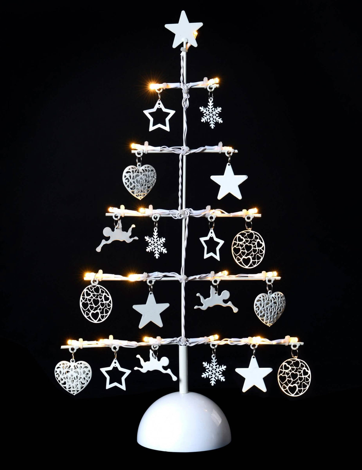 Decorațiune luminoasă pentru brad pentru casă alb cu 19 led-uri