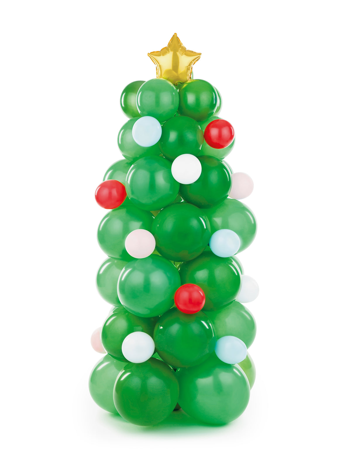 Bouquet de ballons Sapin de Noël pour décoration vert avec étoile dorée