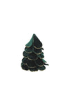 Sapin de Noël velours vert foncé et or 10 x 12 cm