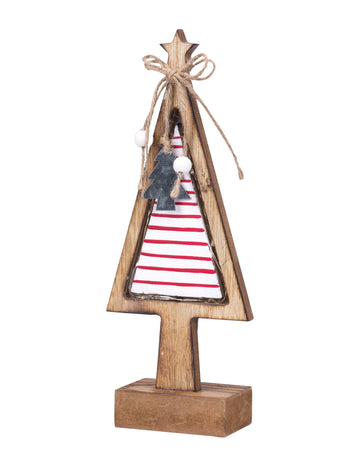 Brad de Crăciun pe o bază de lemn luminată 27 cm Decorațiuni de Crăciun