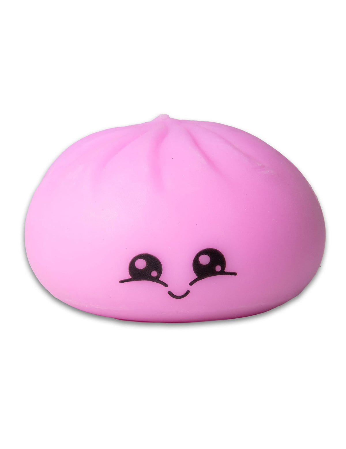 Vue de face du bao rose à visage de la balle anti stress Scrunchems Bao