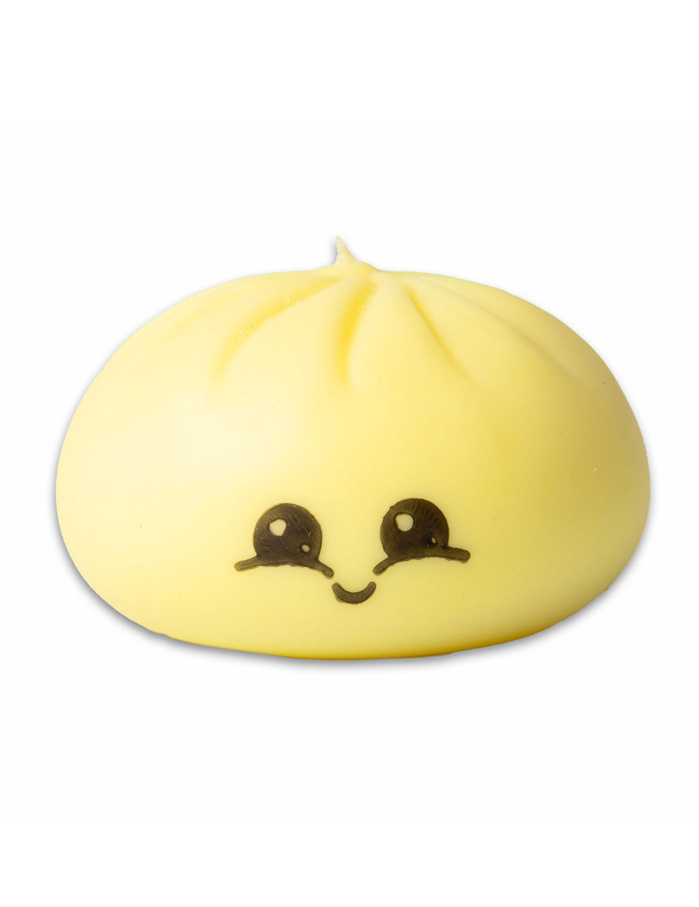 Vue de face du bao jaune à visage de la balle anti stress Scrunchems Bao