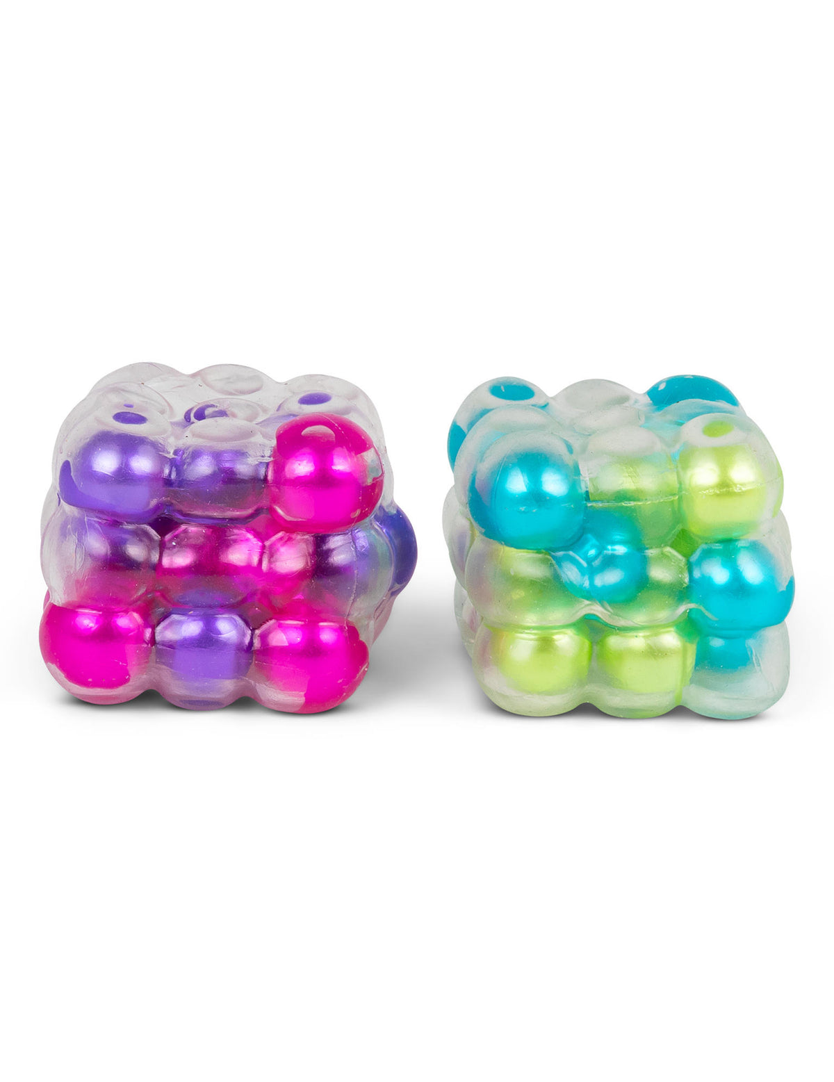 Vue de face des deux modèles du cube anti-stress Scrunchems ASMR