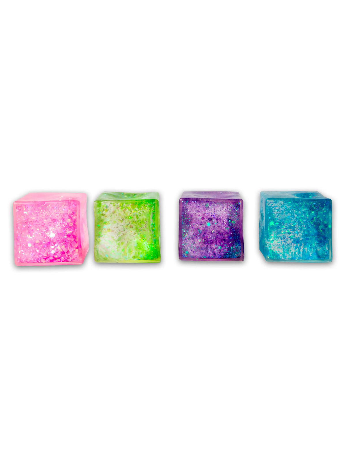Assortiment de couleurs du Cube anti stress Scrunchems Pailleté