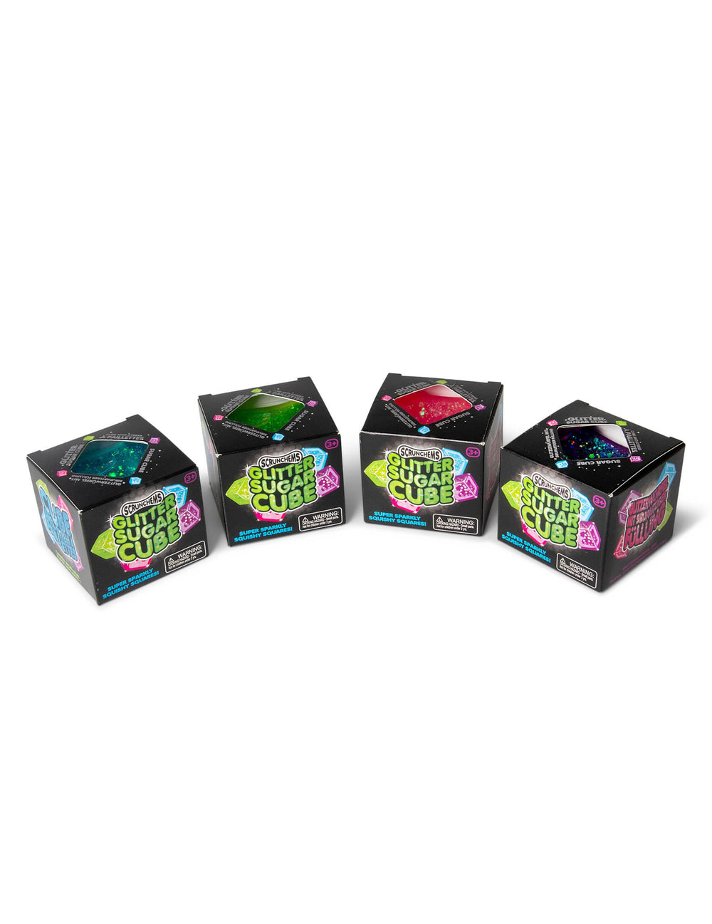 Boîtes d'emballage du Cube anti stress Scrunchems Pailleté