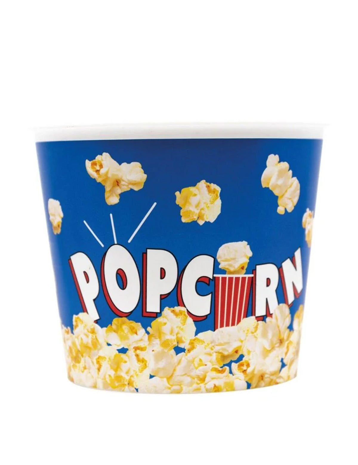 Seau à pop corn réutilisable thème cinéma pour fête bleu