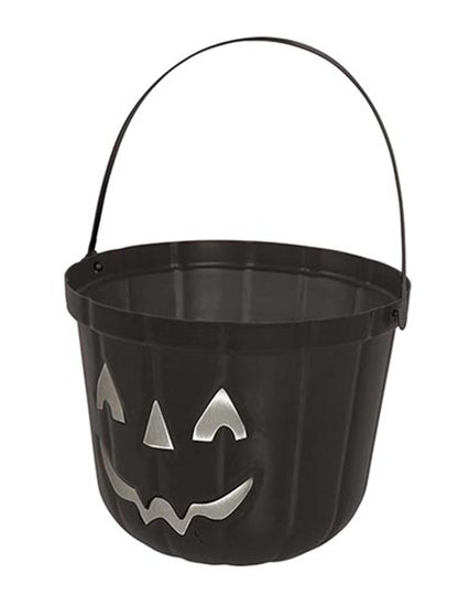 Seau citrouille noir 20 cm