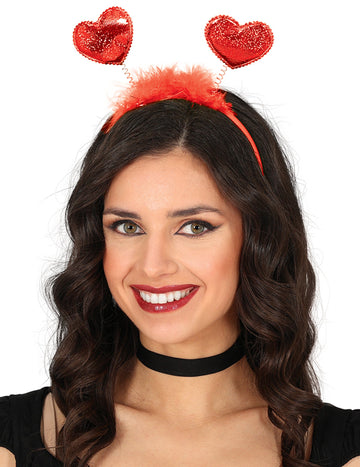 Bentiță cu inimioare roșii pentru adulți 