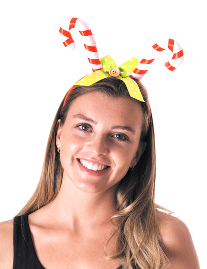 Vue de face portée du serre-tête candy pour adulte