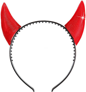 Bandita reflectorizanta din coarne de diavol pentru adulti Halloween