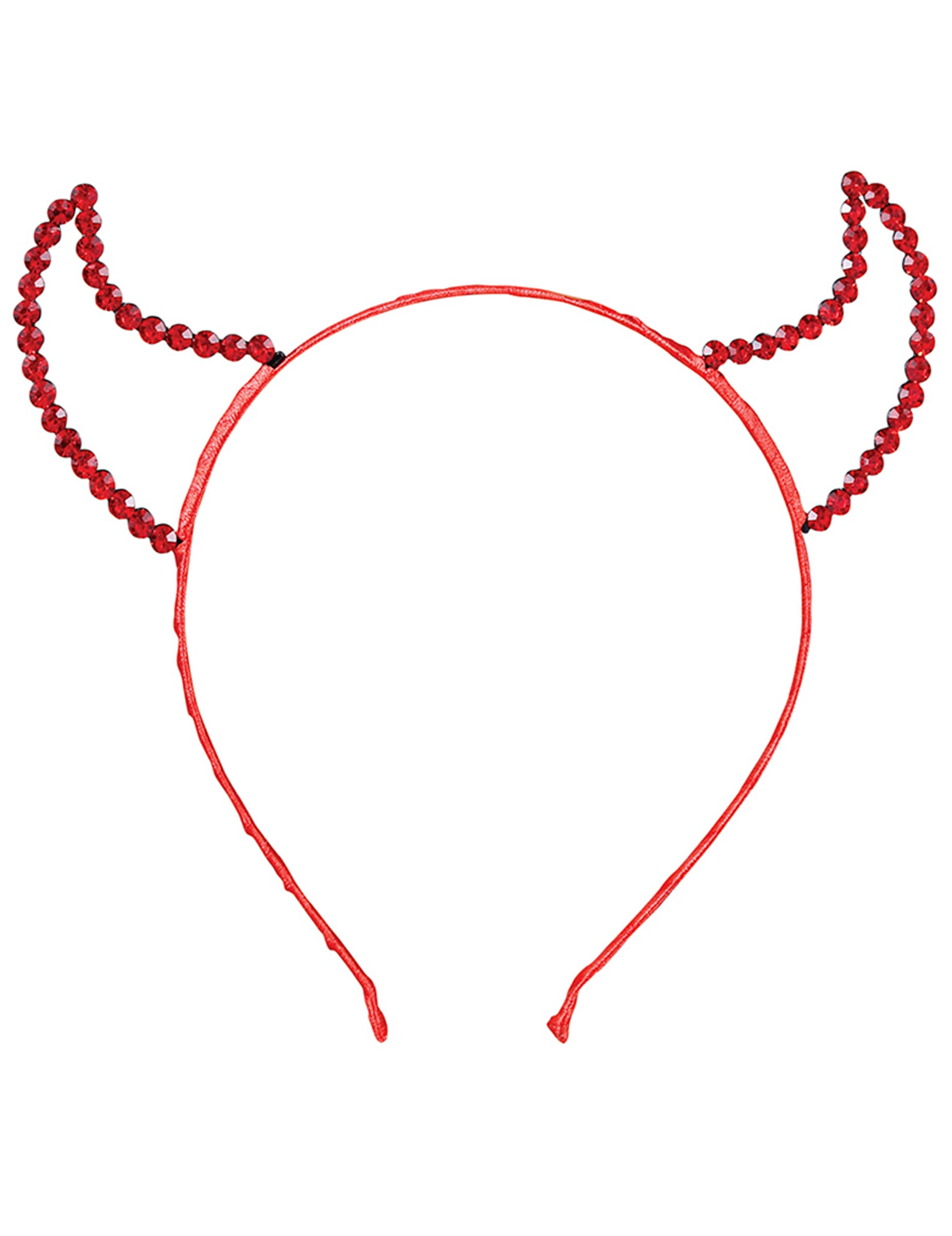 Vue de face du serre-tête diablesse à strass