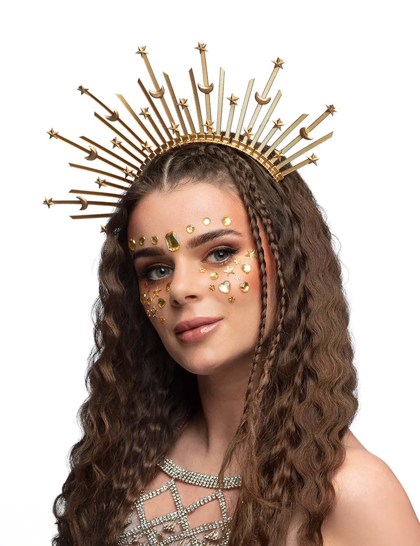 Bandă de păr cu halou de stea și lună pentru adulți